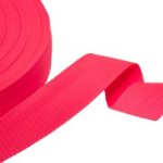 Tassenband / keperband 38 mm neon roze