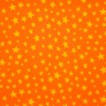 Katoen oranje met gele sterren