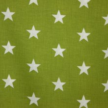 Katoen groen met witte sterren