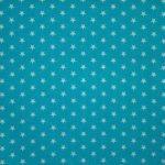 Katoen licht blauw met kleine witte sterren
