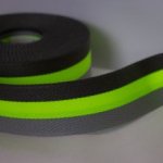 Tassenband / keperband 40 mm grijs - neon geel