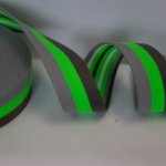 Tassenband / keperband 40 mm grijs - neon groen