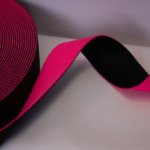 Tassenband / keperband 40 mm zwart - neon roos