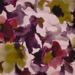 Zijde viscose mengeling wit met roos en kakikleurige bloemen - Alta Moda