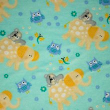 Flanel blauw met olifanten