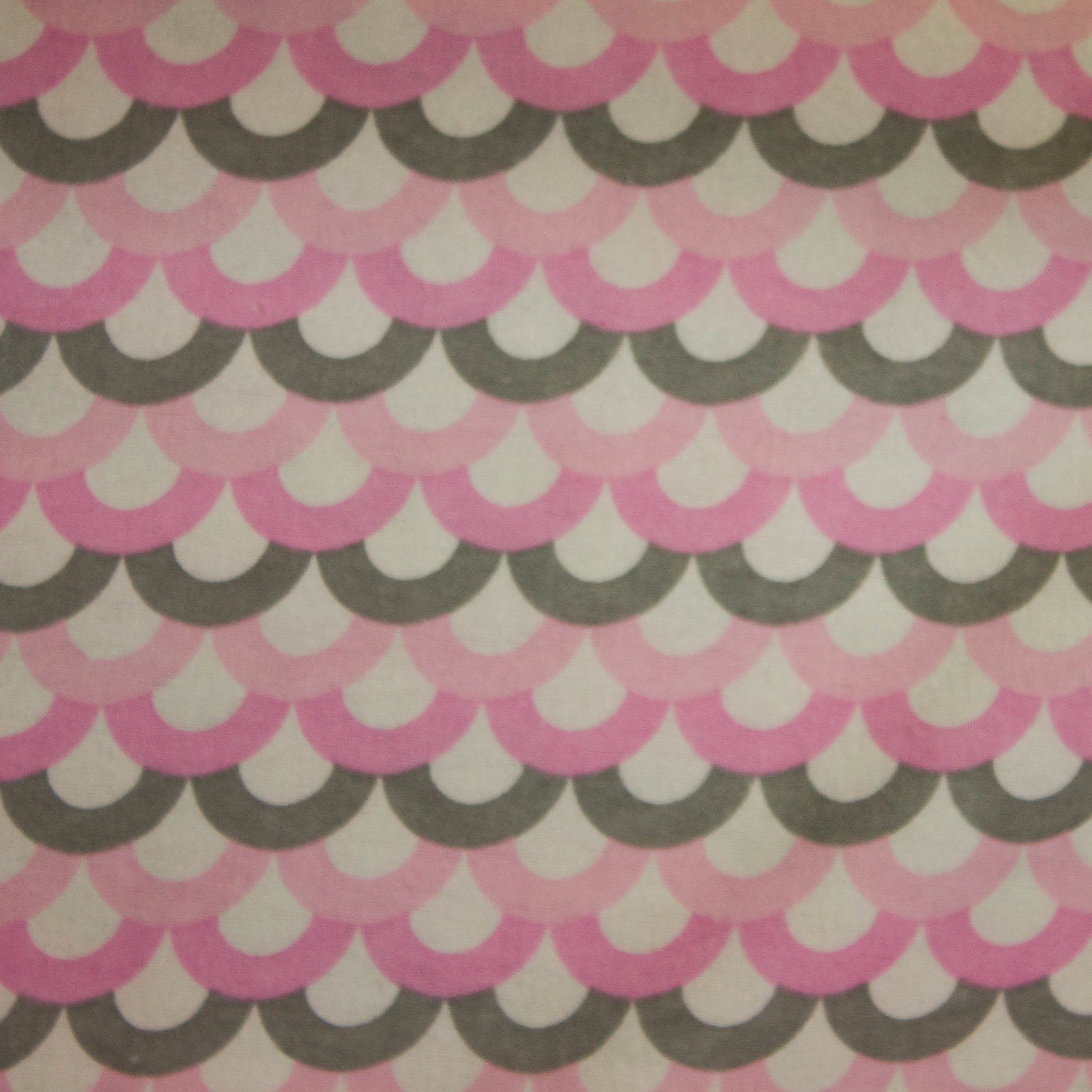 Flanel wit met grijze / roze bogen