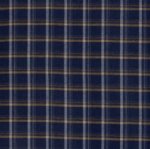 Flanel blauw, kaki en wit met ruiten