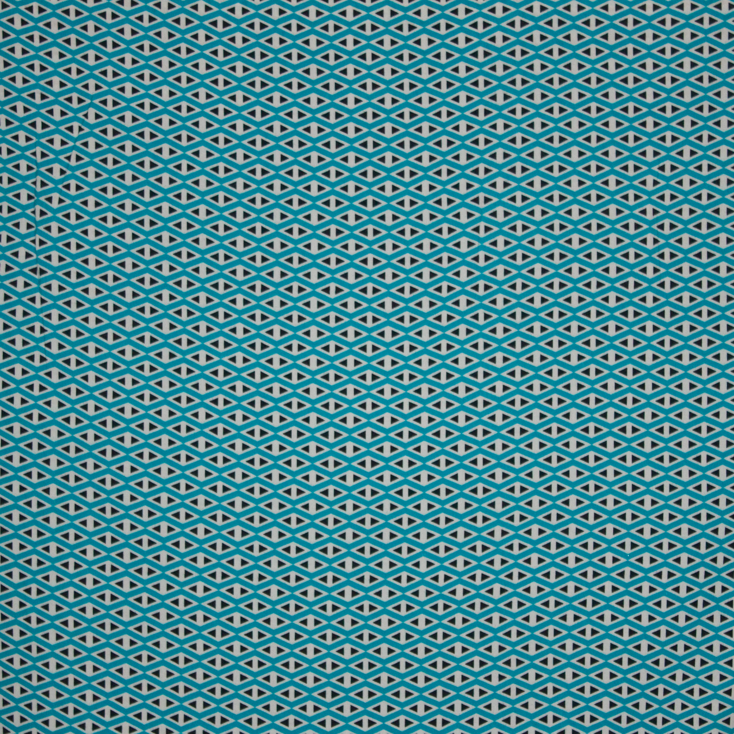 Viscose turquoise geometrisch motief