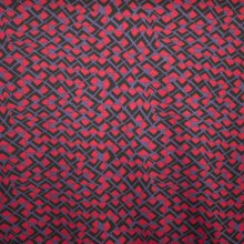 viscosemengeling staalblauw met rood abstract patroon
