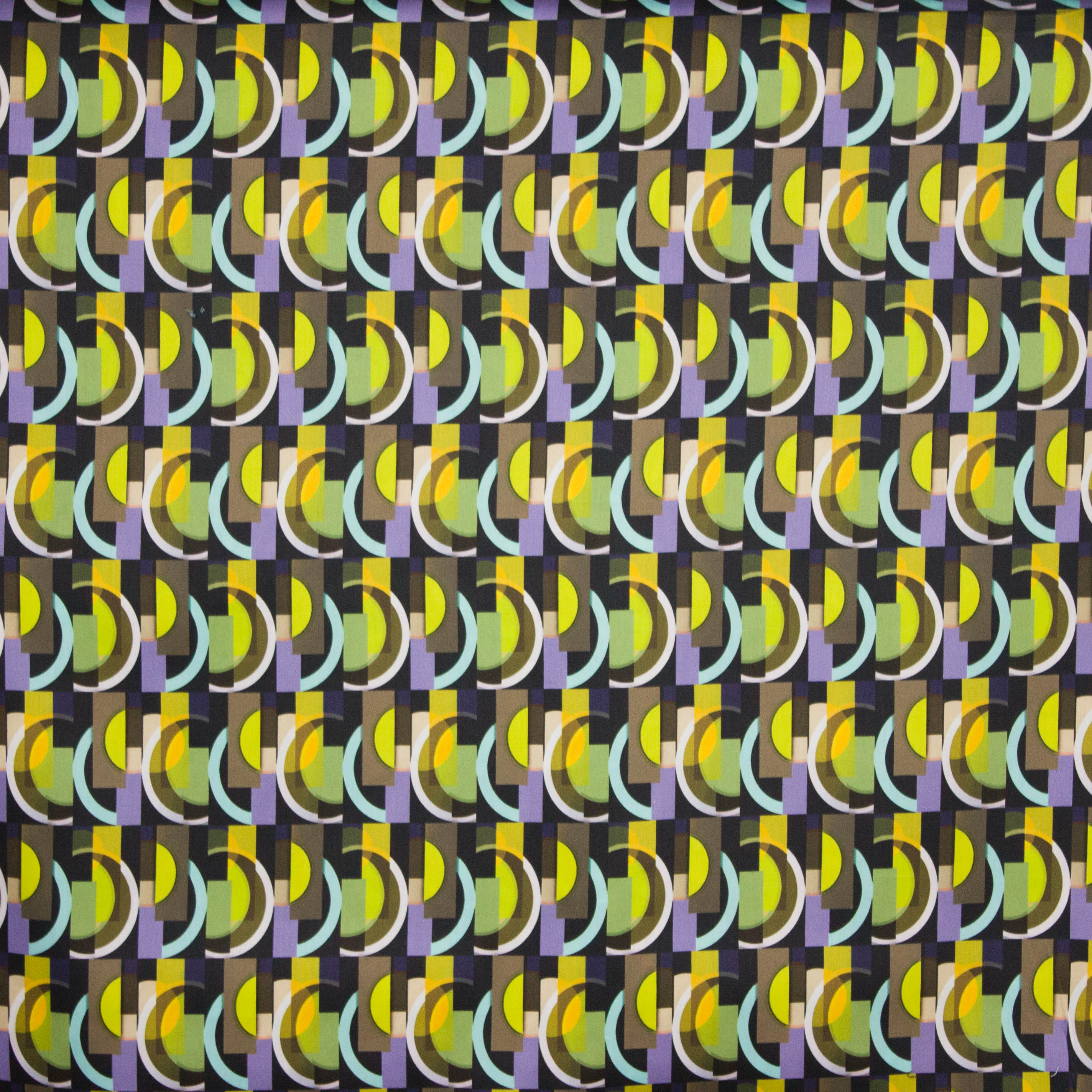 Katoen stretch met geometrisch motief
