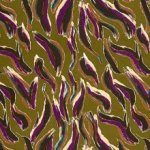 Viscose kaki met abstract patroon  - My Image