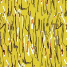 Viscose crêpe okergroen met abstracte strepen