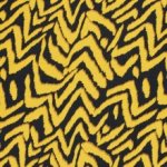 Viscosemengeling zwart met okerkleurige abstract patroon