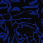 Viscosemengeling zwart met blauwkleurige abstract patroon