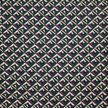 Viscose met paarsgroen geometrisch patroon