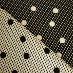Jacquard polyester zwart / grijs met bollen