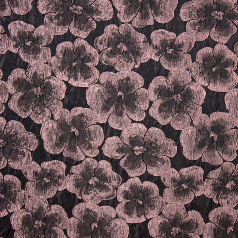 jacquard met bloem in glansdraad