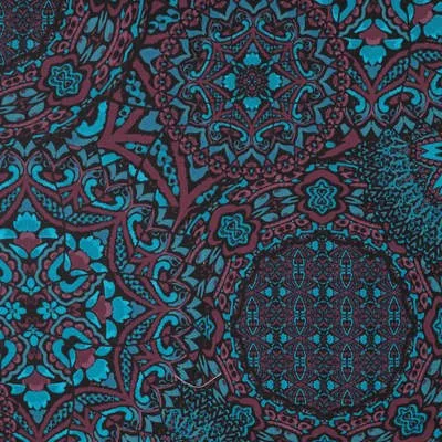 Viscose stretch met blauw abstract patroon