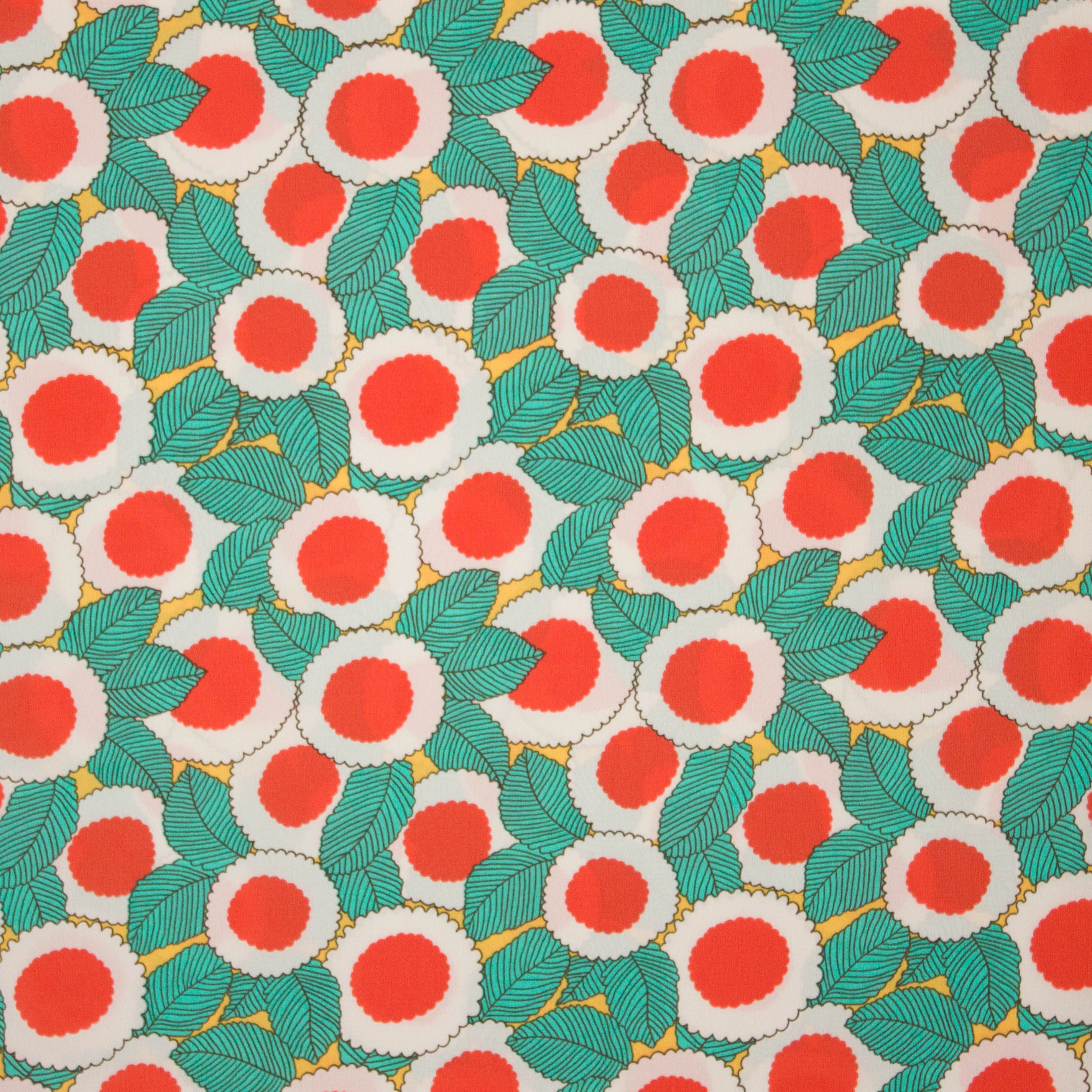Polyester crêpe met bloemen motief