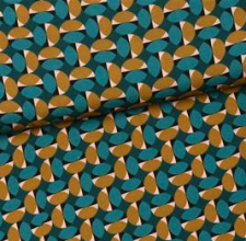 Viscose blauwgroen met abstracte cirkels