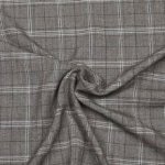 polyester viscose elastisch met grijs bruine ruit