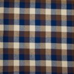 Flanel blauw met bruine ruiten