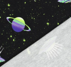 French terry zwart met ruimtefiguren