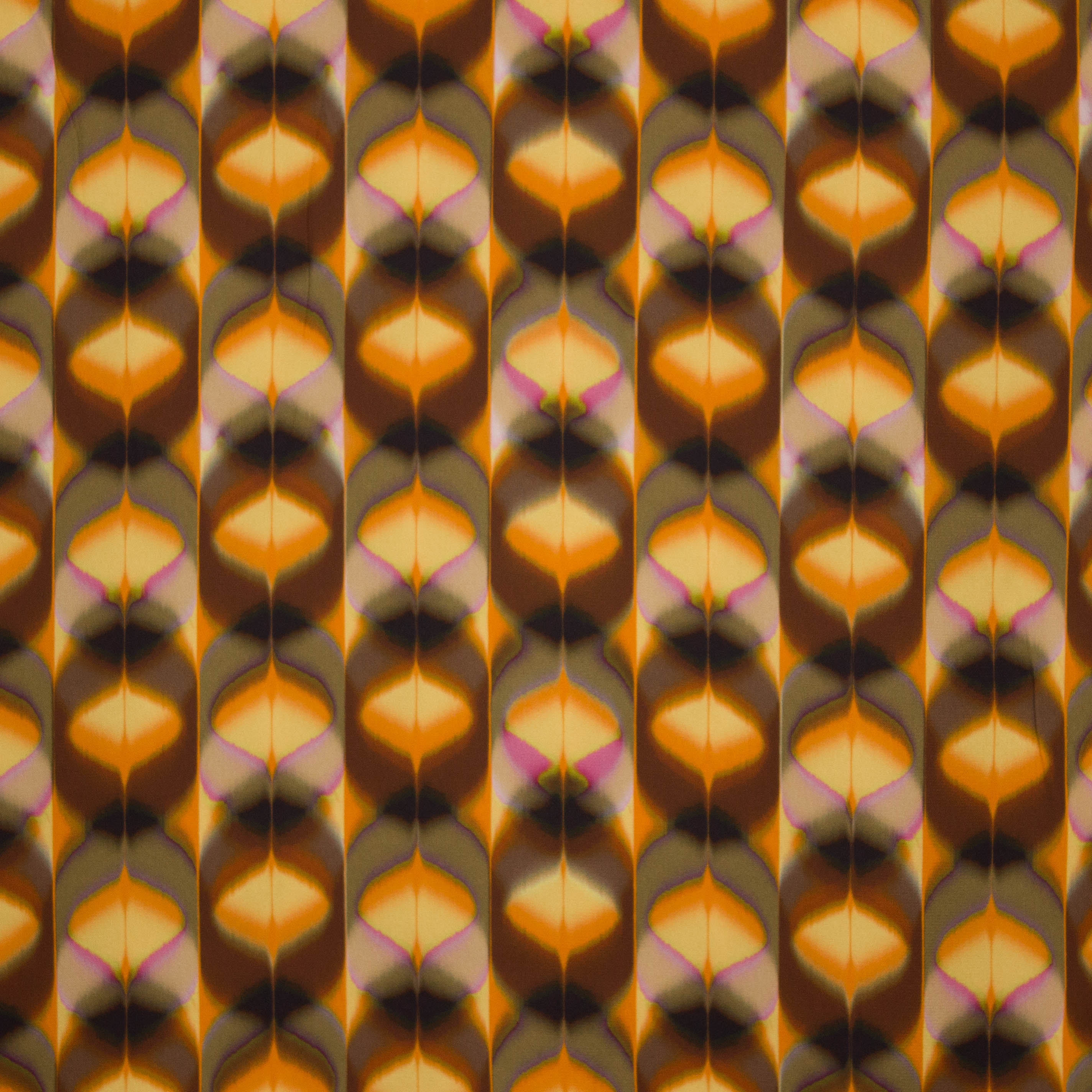 Viscose crêpe abstracte bruine print
