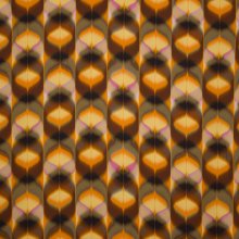 Viscose crêpe abstracte bruine print