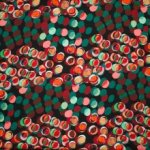 Viscose multicolor met bollen