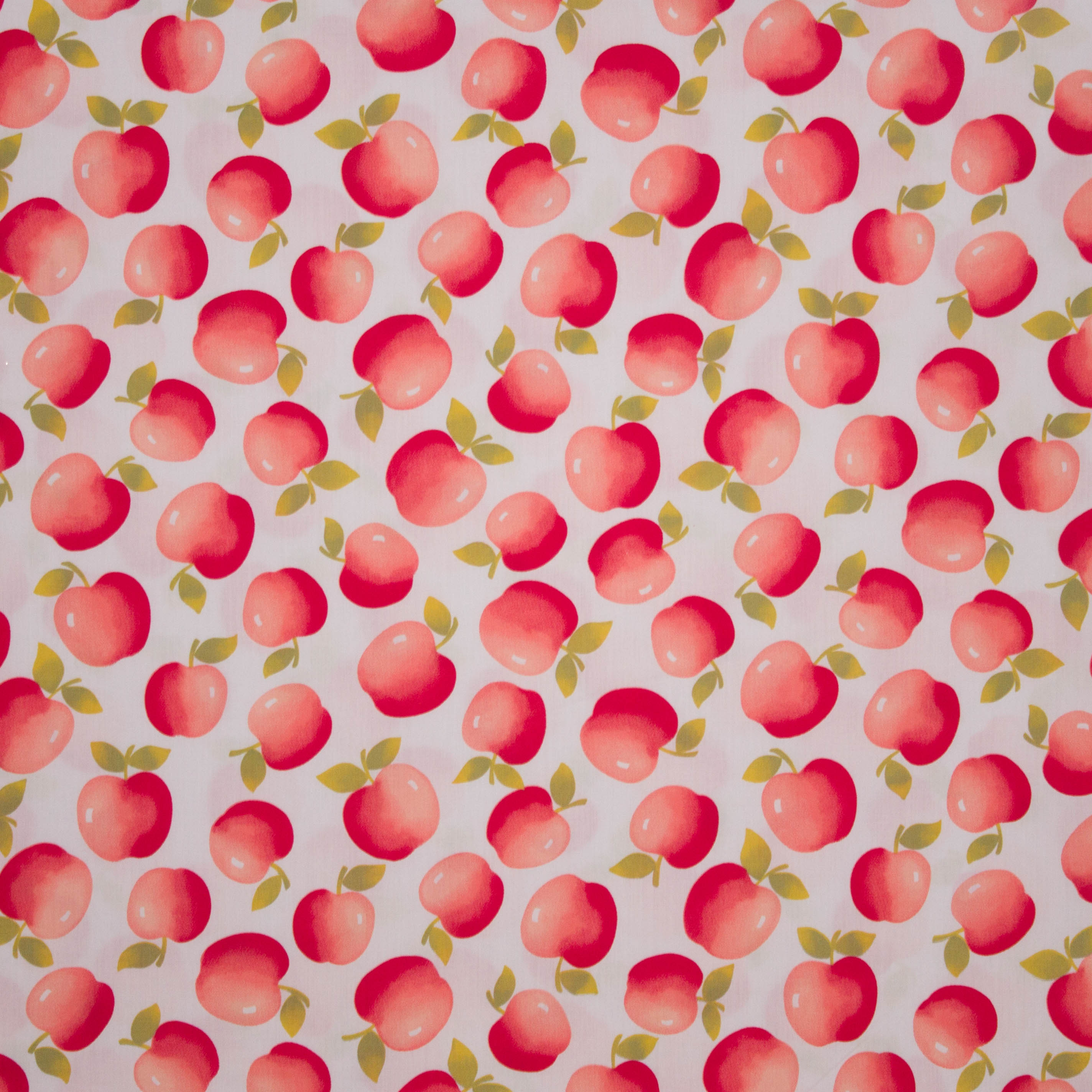 Polyester katoen wit appel motief