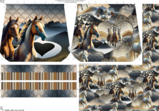 Paneel canvas 'Desert Horses' tas