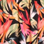 Viscose zwart plant leaves  - Atelier Jupe