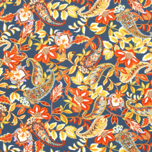 Viscose mengeling blauw met bladeren - My Image