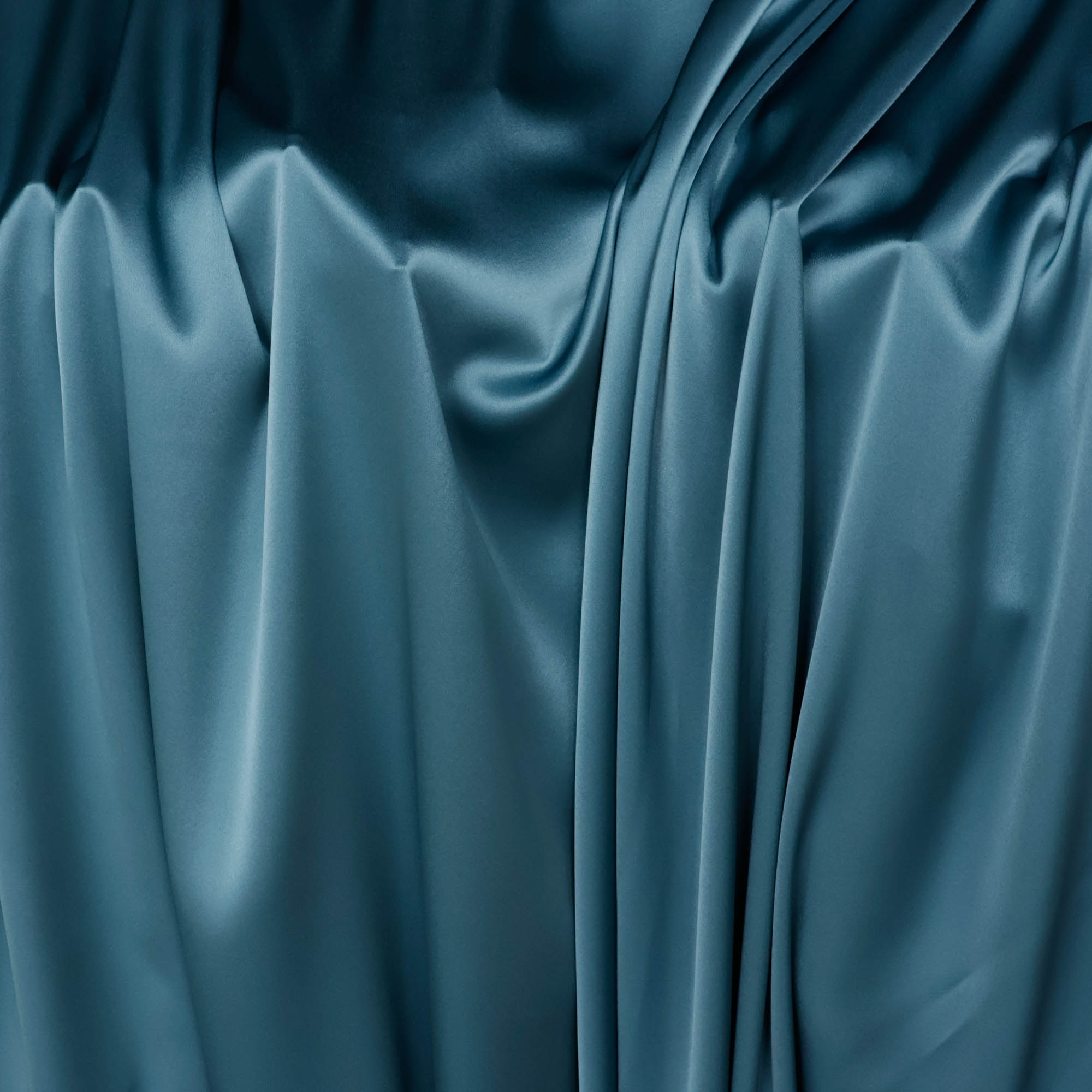 Polyester triacetaat dubbelzijdige satijn grijzig petrol - Lorré