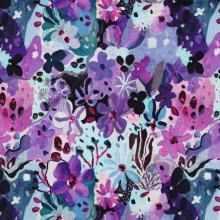 Gebrushte  french terry met lilakleurige bloemen - Nerida Hansen