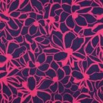 Katoen satijn paars met roze bloemen - Nerida Hansen