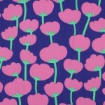 Lenzing ecovero paars met poppies - Nerida Hansen