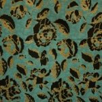 Jacquard turquoise met gouden bloemen