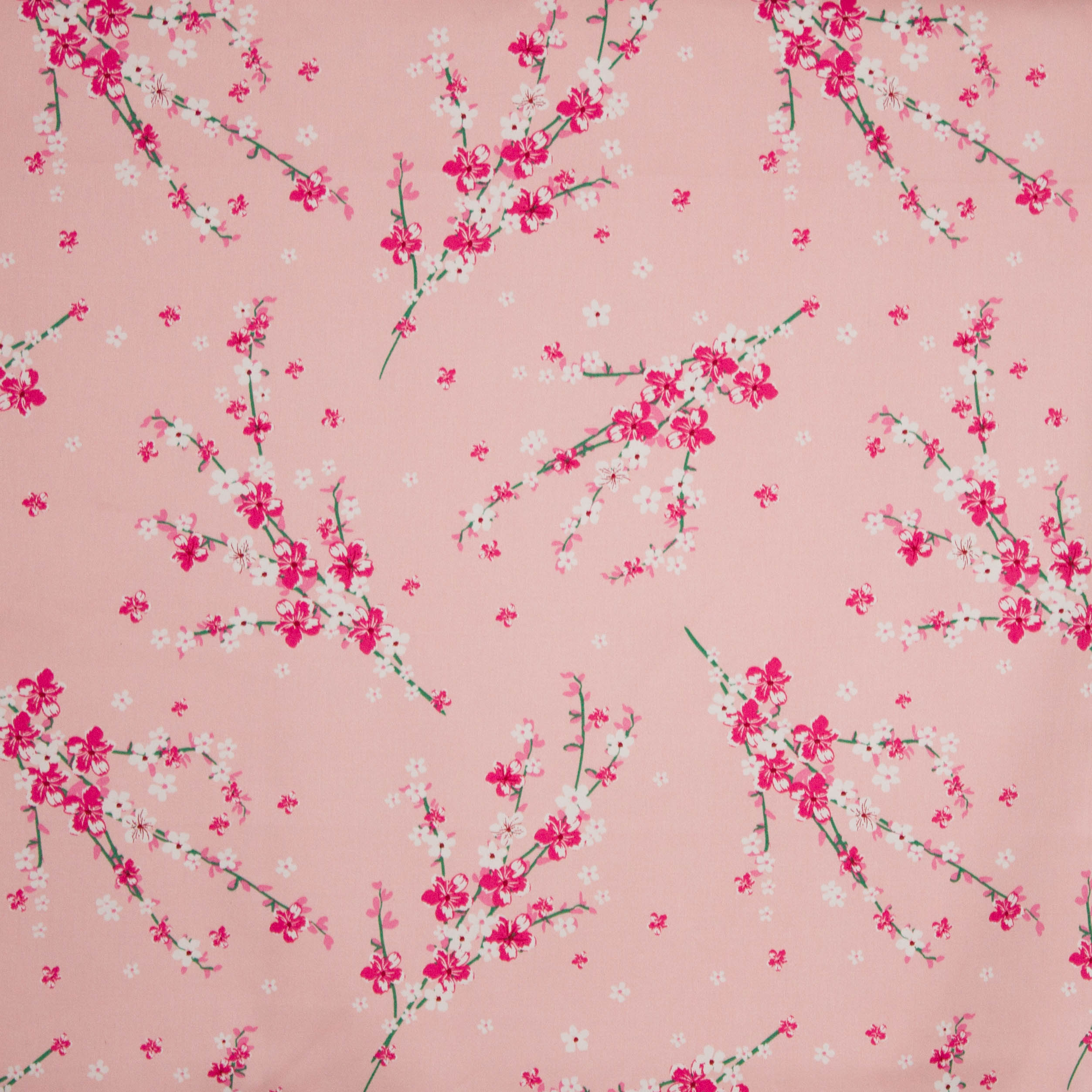 Katoen stretch roze bloesem