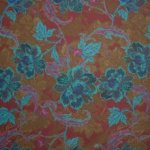 Bedrukte double face met blauwe bloemen