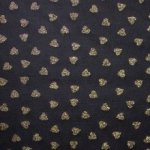 Polyester elastisch zwart met gouden hartjes
