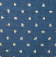 Stretch jeans blauw met geborduurde madeliefjes - Qjutie & the Qjutest