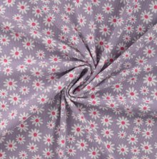 Ribtricot met roze madeliefjes - Qjutie & the Qjutest