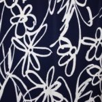 Polyester elastisch blauw met witte lijnen