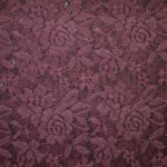 Kant elastisch bordeaux met bloemenmotief