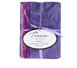 Fat quarters op rol paars - 5stuks