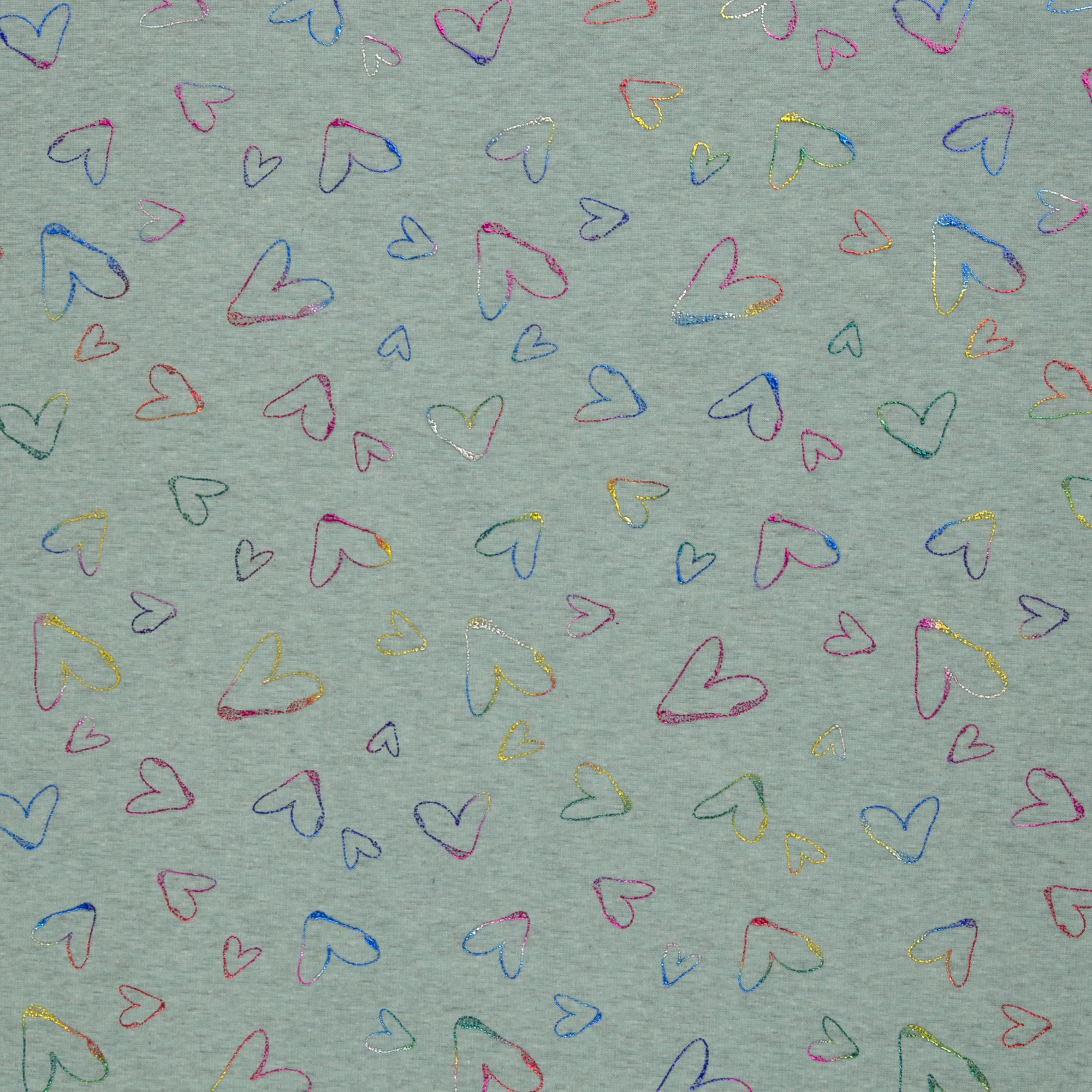 Sweater gebrusht blauw met hartjes