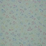 Sweater gebrusht blauw met hartjes