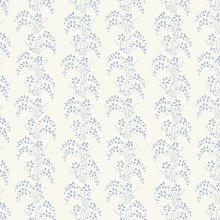 Katoen wit met sierlijke blauwe bloemmotieven